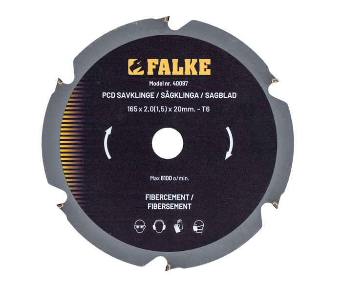 Falke rundsavsklinge t/fibercement Ø165 mm